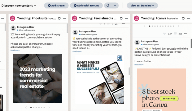 Hootsuite Streams - Instagram-Hashtag-Monitoring