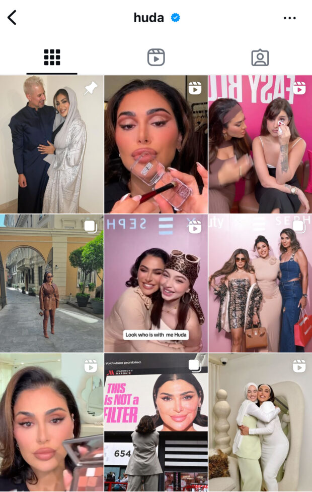 Huda Beauty makeup influencer